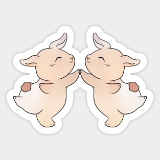 Twin Happy Rabbit | Claude Holand Lop Dumbo |  Bunniesmee Sticker